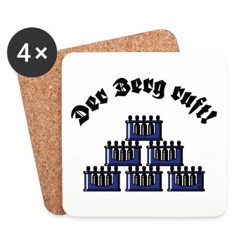 Der Berg Ruft! (Bier Bierkästen Bierkisten / Blau) - Untersetzer (4er-Set) - Weiß - Vorne