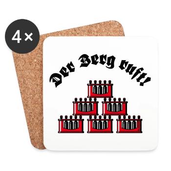 XDer Berg Ruft! (Bier Bierkästen Bierkisten / Rot) - Untersetzer (4er-Set) - Weiß - Vorne