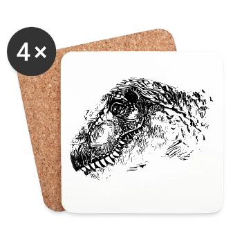 T-Rex - Coasters (set of 4) - white - Front