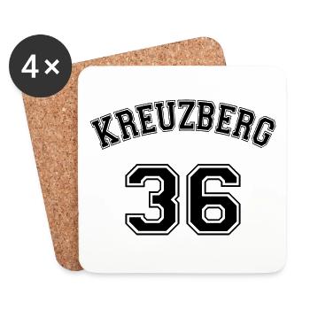 Kreuzberg 36 Berliner Bezirk Nostalgie Design - Untersetzer (4er-Set) - Weiß - Vorne