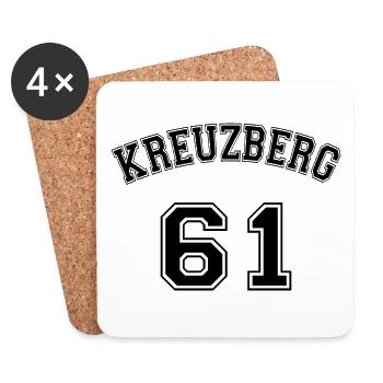Kreuzberg 61 Berlin District Nostalgia Design - Coasters (set of 4) - white - Front