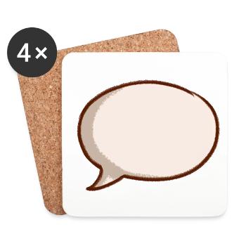 speech bubble bulle saying comment - Coasters (set of 4) - white - Front