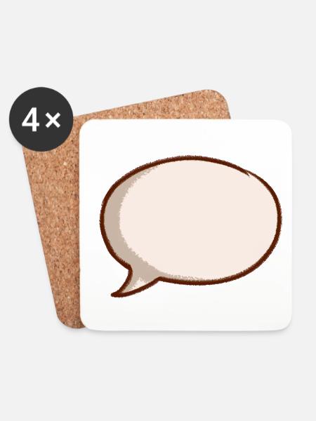 Sprechblase speech bubble bulle Spruch Kommentar - Glasbrikker (sæt med 4 stk.) - hvid