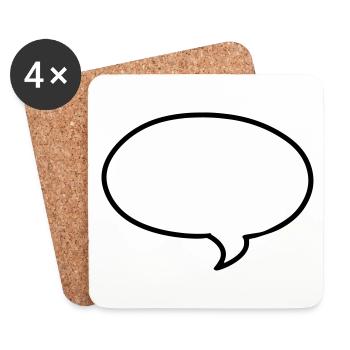 Speech bubble Speech bubble bulle - Coasters (set of 4) - white - Front