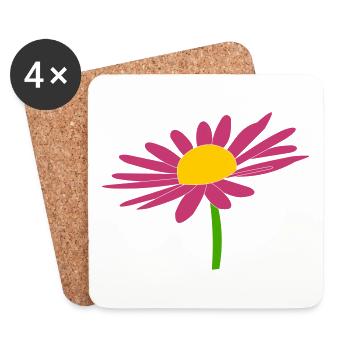 Margariten rose - Untersetzer (4er-Set) - Weiß - Vorne