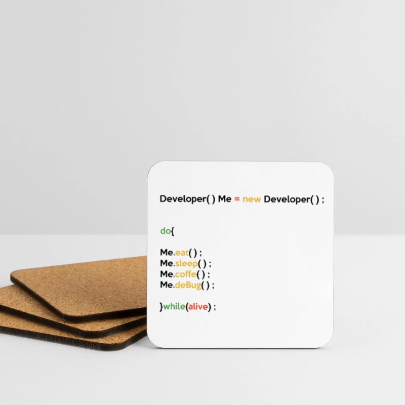 Eat Sleep Code Repeat Coder Programmer Software De Untersetzer (4er-Set)