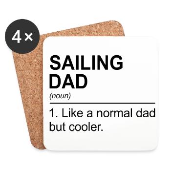 Sailing Dad Like A Normal Dad But Way Cooler Sailo - Untersetzer (4er-Set) - Weiß - Vorne