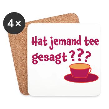 Hat Jemand Tee Gesagt Teeliebhaber Tee Trinker Grü - Untersetzer (4er-Set) - Weiß - Vorne