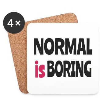 Normal est ennuyeux - Dessous de verre (lot de 4) - blanc - Devant