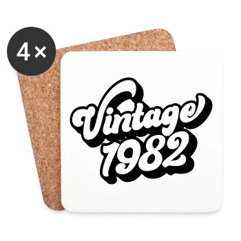 Vintage 1982, 40 Years Old, 40th Birthday Gift - Coasters (set of 4) - white - Front