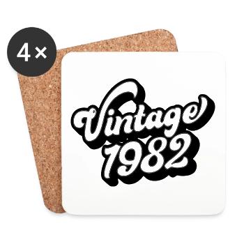 Millésime 1982, 40 ans, cadeau de 40e anniversaire - Dessous de verre (lot de 4) - blanc - Devant