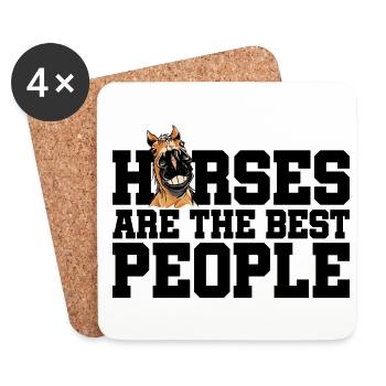 Horses Are The Best People Horse Lover Equestrian - Untersetzer (4er-Set) - Weiß - Vorne