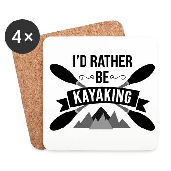 I'd Rather Be Kayaking Canoe Kayak Rower Rowing Pa - Untersetzer (4er-Set) - Weiß - Vorne