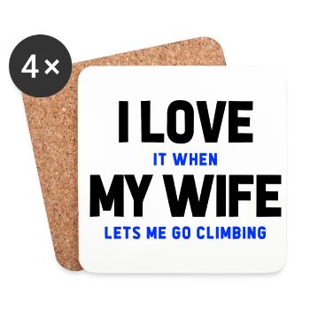 I Love It When My Wife Lets Me Go Climbing Boulder - Untersetzer (4er-Set) - Weiß - Vorne