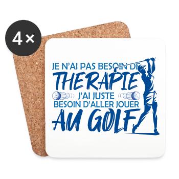 Golf joueur Cadeau joueur Golf sport golf sport !! - Dessous de verre (lot de 4) - blanc - Devant