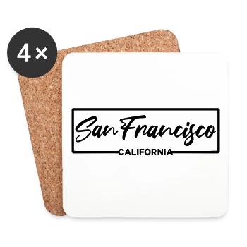 San Francisco California - Coasters (set of 4) - white - Front