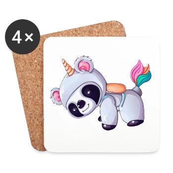 Astronaute Licorne Koala - Dessous de verre (lot de 4) - blanc - Devant