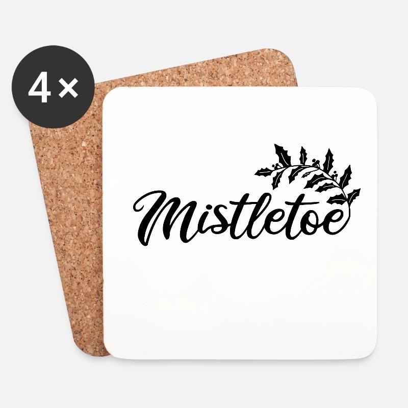 Mistletoe Mistelzweig - Untersetzer (4er-Set) - Weiß