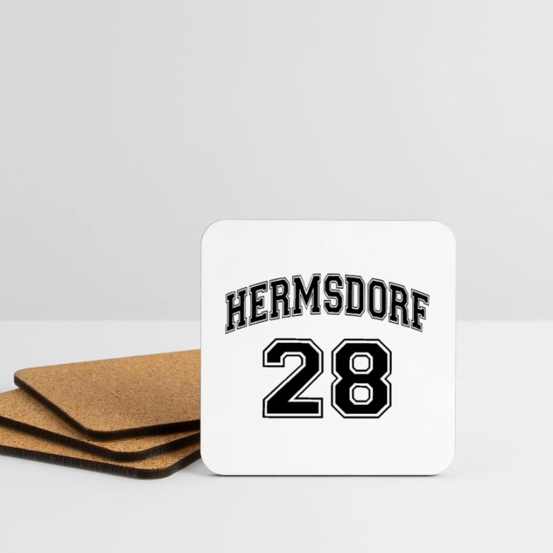 HERMSDORF 28 Nostalgia Design Code postal du quartier de Berlin Dessous de verre (lot de 4)