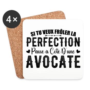 La Perfection C'est à Côté D'une Avocate - Dessous de verre (lot de 4) - blanc - Devant