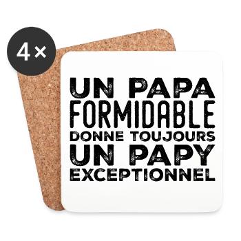 Papa formidable donne toujours papy exceptionnel - Dessous de verre (lot de 4) - blanc - Devant