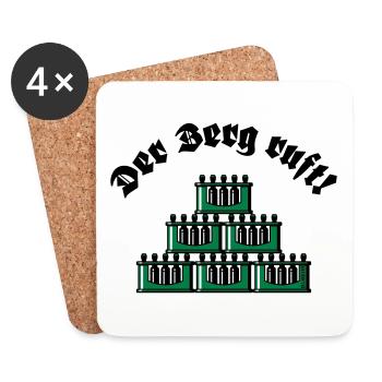 Der Berg Ruft! (Bier / Bierkästen / Grün / Old) - Untersetzer (4er-Set) - Weiß - Vorne