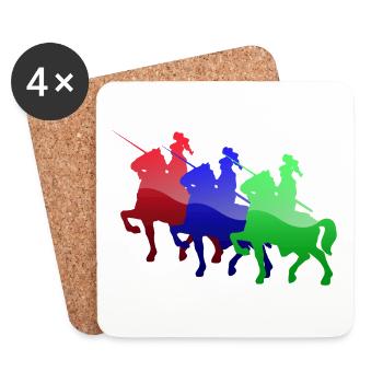 Mittelalterliche Ritter der Farbe - Untersetzer (4er-Set) - Weiß - Vorne