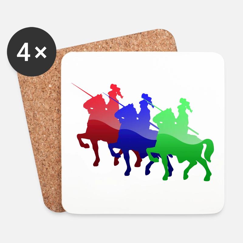 Mittelalterliche Ritter der Farbe - Untersetzer (4er-Set) - Weiß