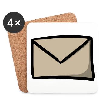 Briefsymbol Nachricht E-Mail Brief Sendung - Untersetzer (4er-Set) - Weiß - Vorne