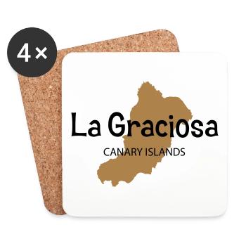La Graciosa CANARY ISLANDS Kanarische Inseln - Coasters (set of 4) - white - Front