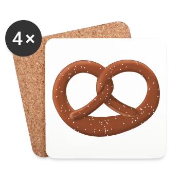 Pretzel Motif - Coasters (set of 4) - white - Front