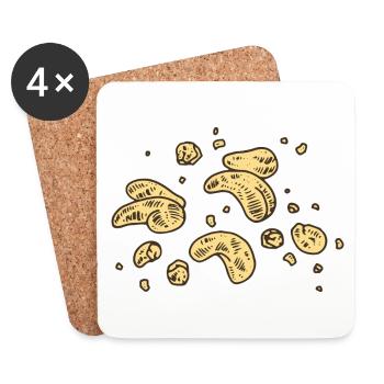 Cashew Cashewnüsse Nüsse nuts - Untersetzer (4er-Set) - Weiß - Vorne