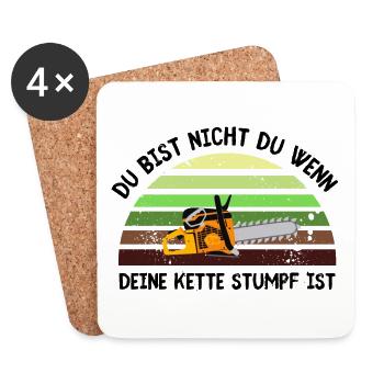 Du bist nicht du ....Kette stumpf - Untersetzer (4er-Set) - Weiß - Vorne