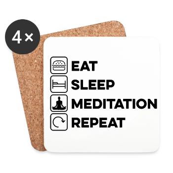 Meditation Is My Superpower Meditating Spiritualit - Untersetzer (4er-Set) - Weiß - Vorne