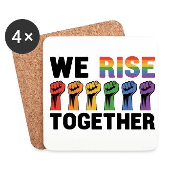 We Rise Together Bisexual Gay Trans Queer Lgbtq Ra - Untersetzer (4er-Set) - Weiß - Vorne
