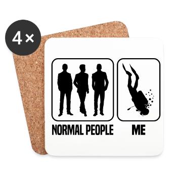 Normal People Me Snorkeler Scuba Diver Diving Snor - Untersetzer (4er-Set) - Weiß - Vorne