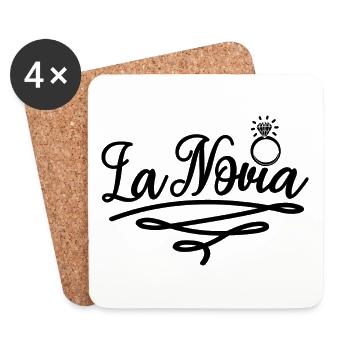 La Novia Girlfriend Engagement Wedding Gift - Coasters (set of 4) - white - Front