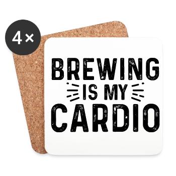 Brewing Is My Cardio Homebrewing Craftbeer Brewery - Untersetzer (4er-Set) - Weiß - Vorne