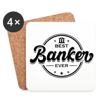 Best Banker Ever Finance Bookkeeper Bank Clerk Ban - Untersetzer (4er-Set) - Weiß - Vorne