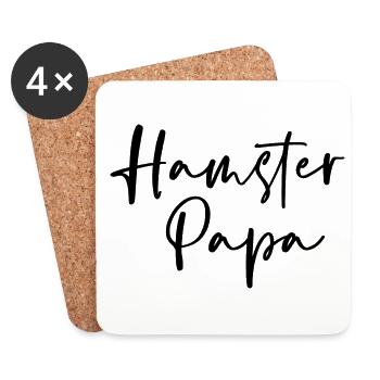 Hamster Papa Animal Lover Pet Owner Rodents Hamste - Untersetzer (4er-Set) - Weiß - Vorne