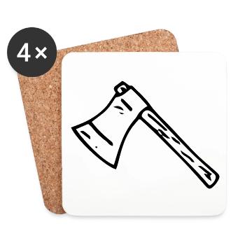 Idée cadeau Axe Lumberjack Chopping Wood - Dessous de verre (lot de 4) - blanc - Devant
