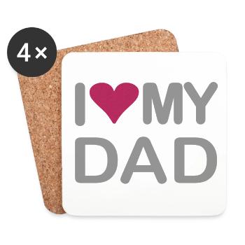 I love my Dad - Untersetzer (4er-Set) - Weiß - Vorne