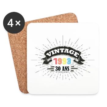 Vintage exemplaire unique 1993 Edition limitée - Dessous de verre (lot de 4) - blanc - Devant
