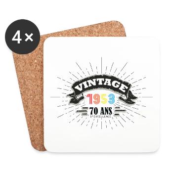 Vintage exemplaire unique 1953 Edition limitée - Dessous de verre (lot de 4) - blanc - Devant
