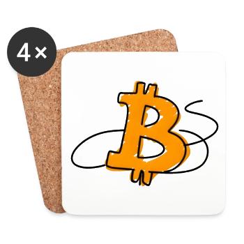 Bitcoin Minimalist Logo - Untersetzer (4er-Set) - Weiß - Vorne