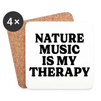 Fächermusik Entspannungstherapie Natur Musik - Untersetzer (4er-Set) - Weiß - Vorne