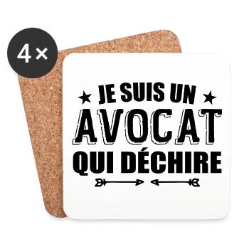 Je Suis Un Avocat Qui Déchire - Humour Avocat - Dessous de verre (lot de 4) - blanc - Devant