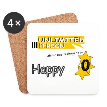 Life ist easy to choose to be Happy - Untersetzer (4er-Set) - Weiß - Vorne