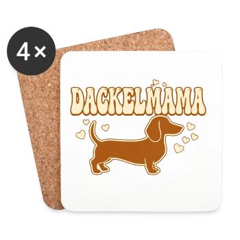 Dackelmama Shirt | Stolze Dackel Mama Geschenk  - Untersetzer (4er-Set) - Weiß - Vorne