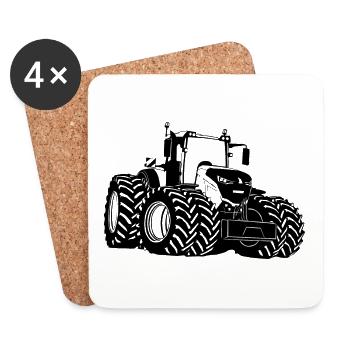 Traktor - Schlepper - Landwirt - Bauer - Untersetzer (4er-Set) - Weiß - Vorne
